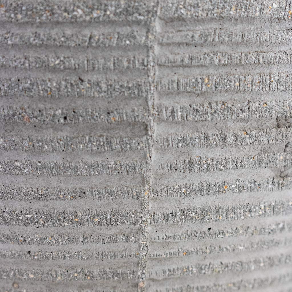 Abby Ridged Pot Cement Close Up