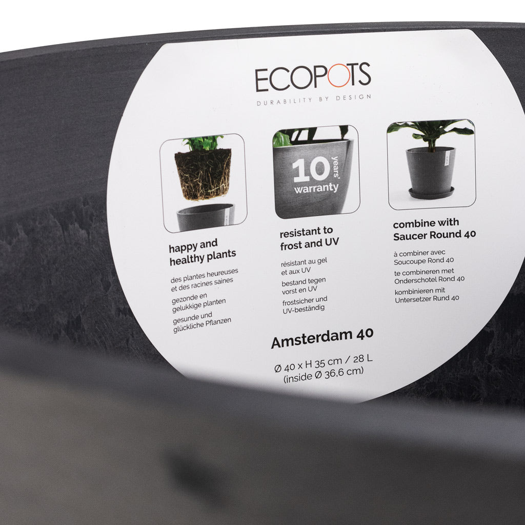 Amsterdam Bucket Planter Grey Information