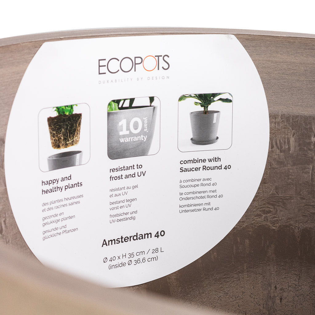 Amsterdam Bucket Planter Taupe Information