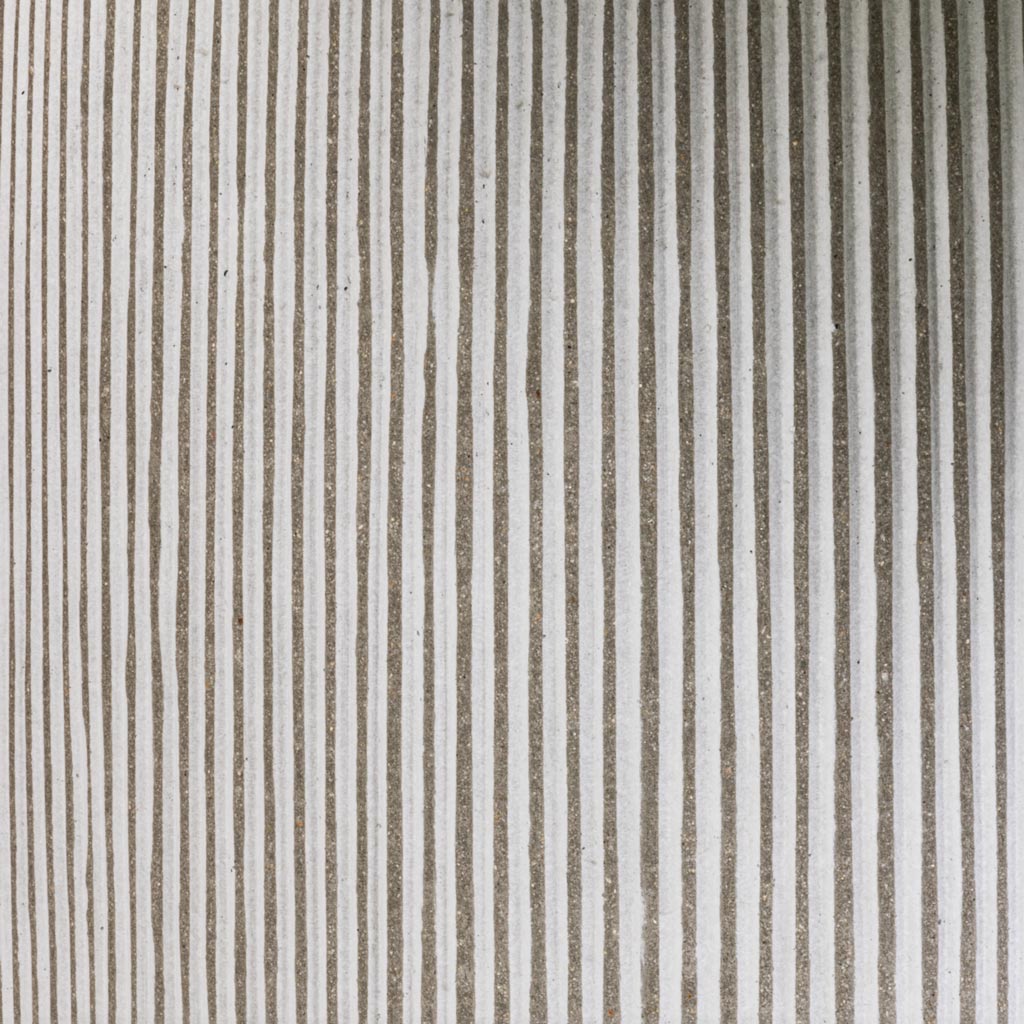 Perry Ridged Plant Pot - White Stripe