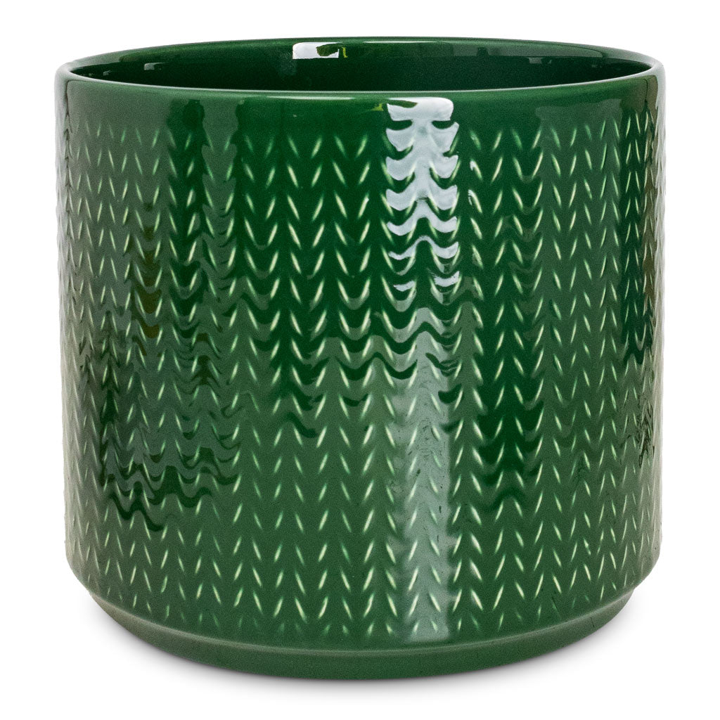 Chevron Pot Emerald - 19x17cm