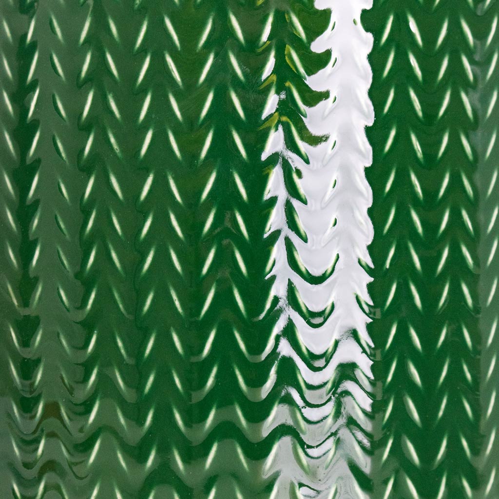 Chevron Pot Emerald Close up