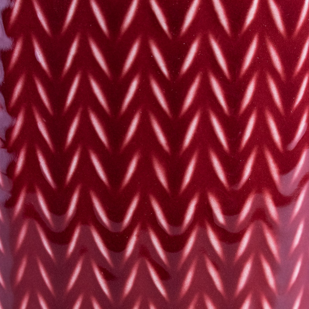 Chevron Pot Ruby Close Up