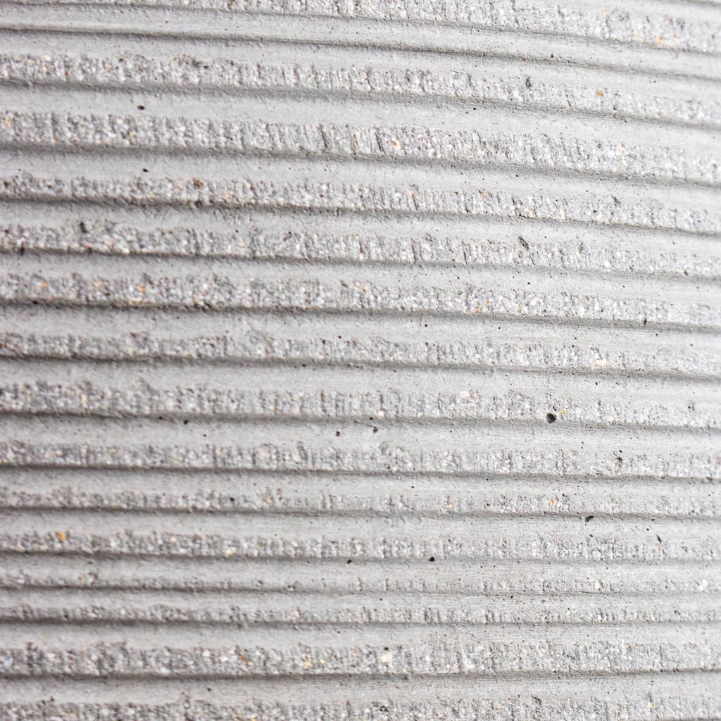 Cody Ridged Pot Cement Close Up