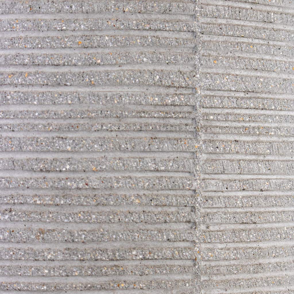 Cody Ridged Pot Cement Close Up