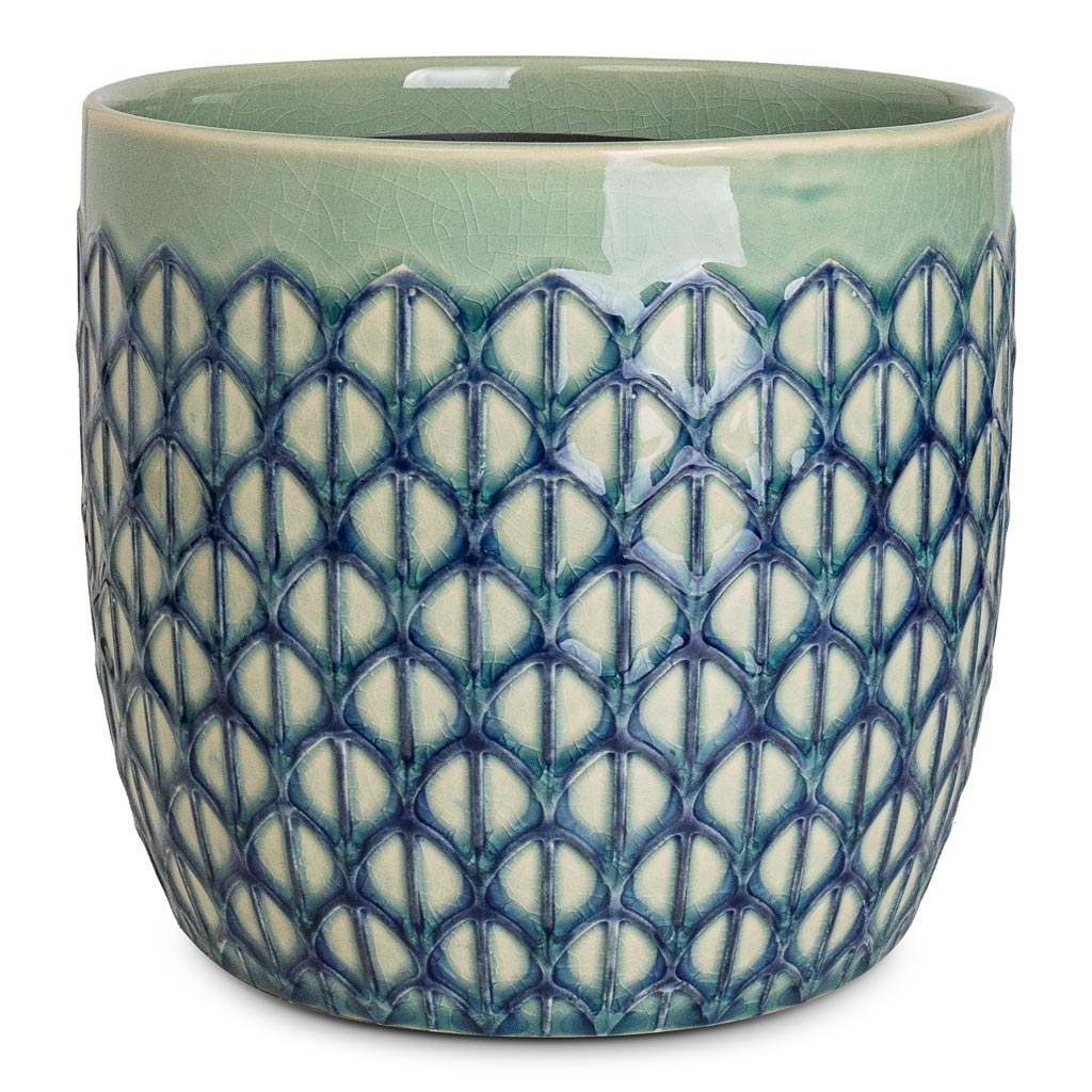 Geo Pot Jade Green - 18x16cm