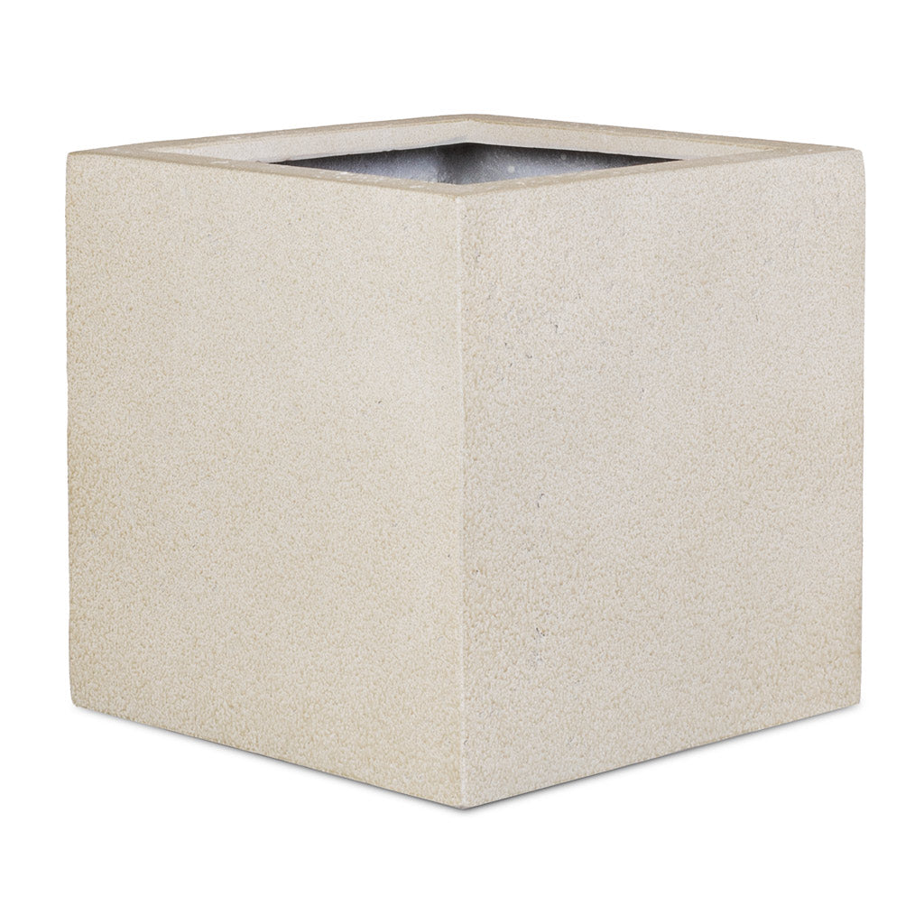 Grigio Cube Planter - Antique White Concrete