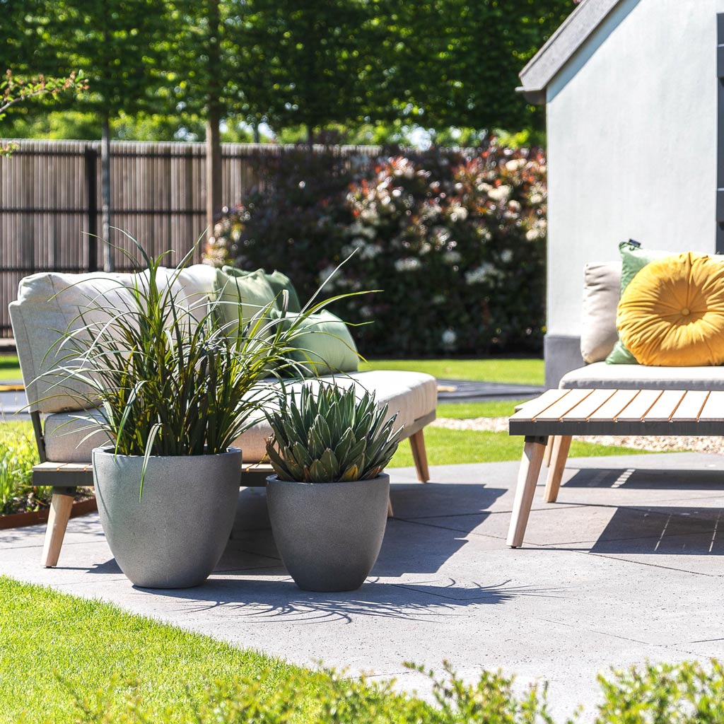 Grigio Egg Pot Natural - Concrete