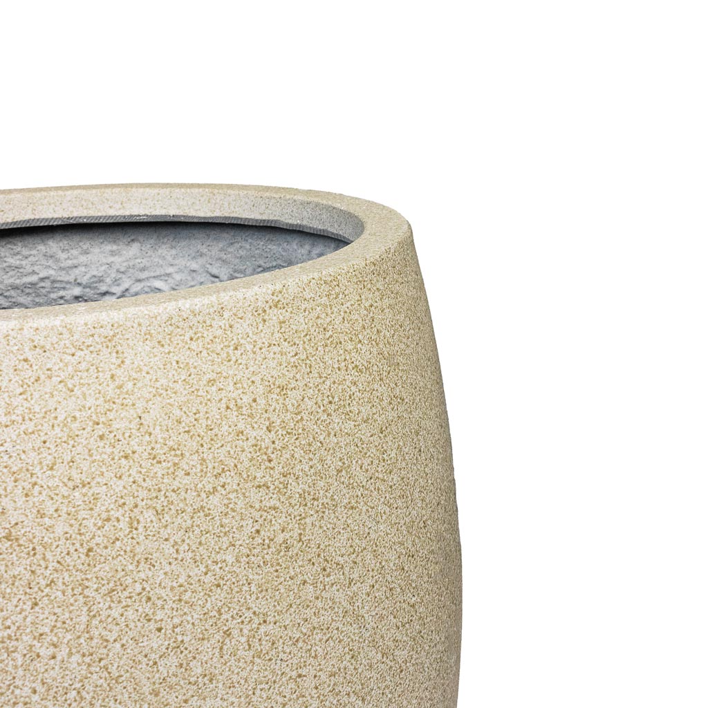 Grigio Modern Planter Antique White Concrete Close Up