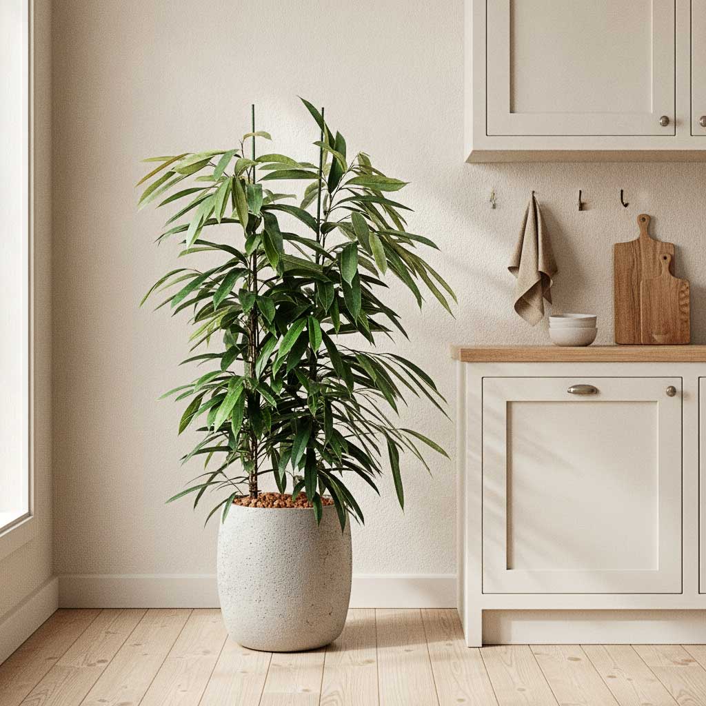 Ficus Amstel King - HydroCare in Grigio Modern Planter - Antique White Concrete