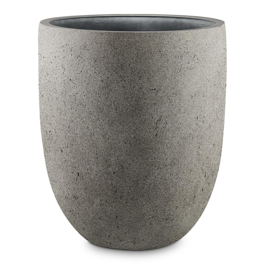 Grigio Tall Egg Pot Planter - Natural Concrete