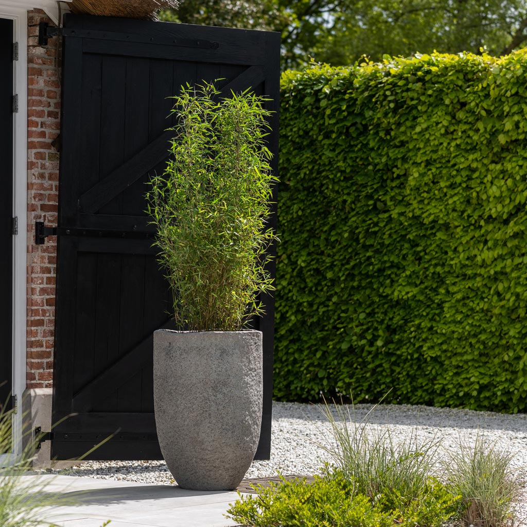 Hayes Mountain Planter - Granite Grey & Bamboo