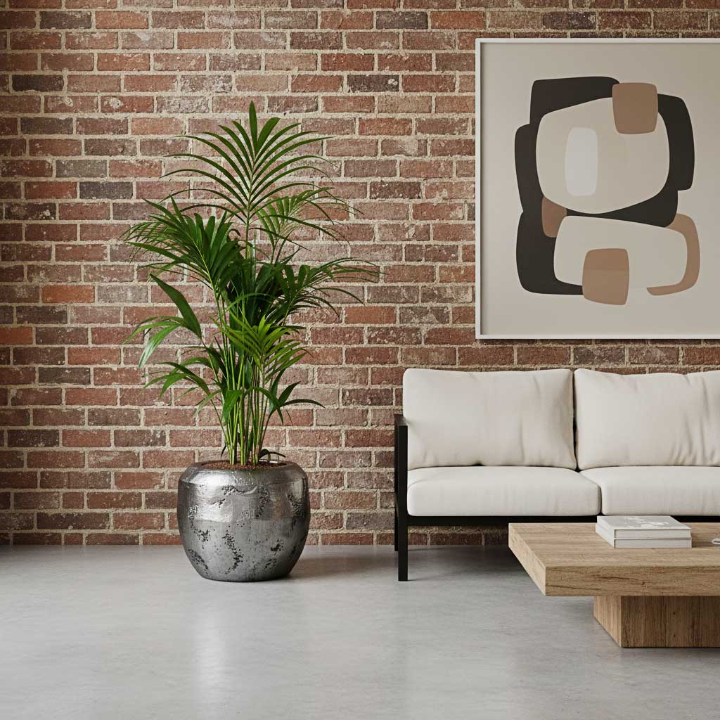 Howea Kentia Palm - HydroCare in a Opus Raw Couple Planter - Silver