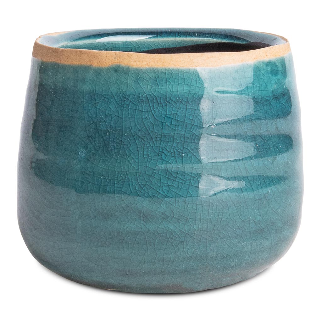 Iris Plant Pot - Turquoise - 8 x 7cm