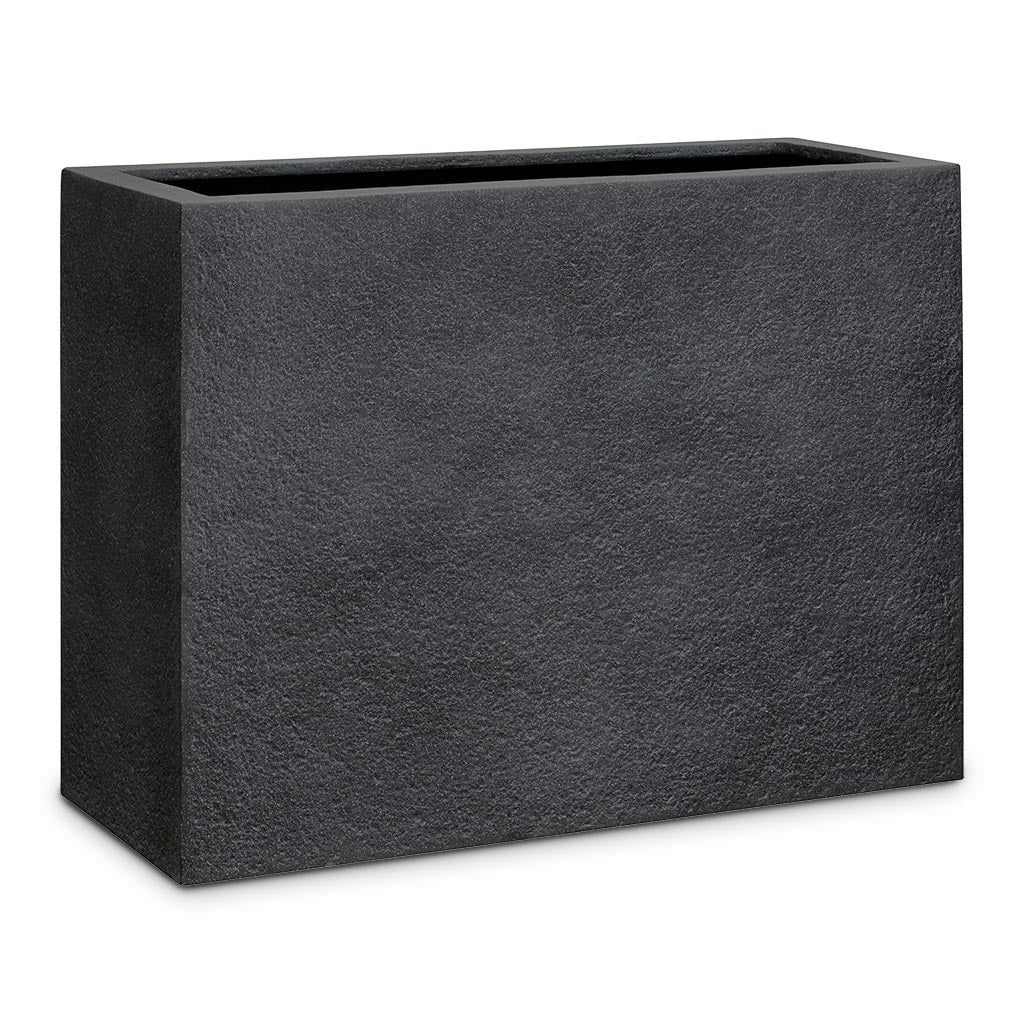 Jort Granite Tall Trough Planter - Midnight Black