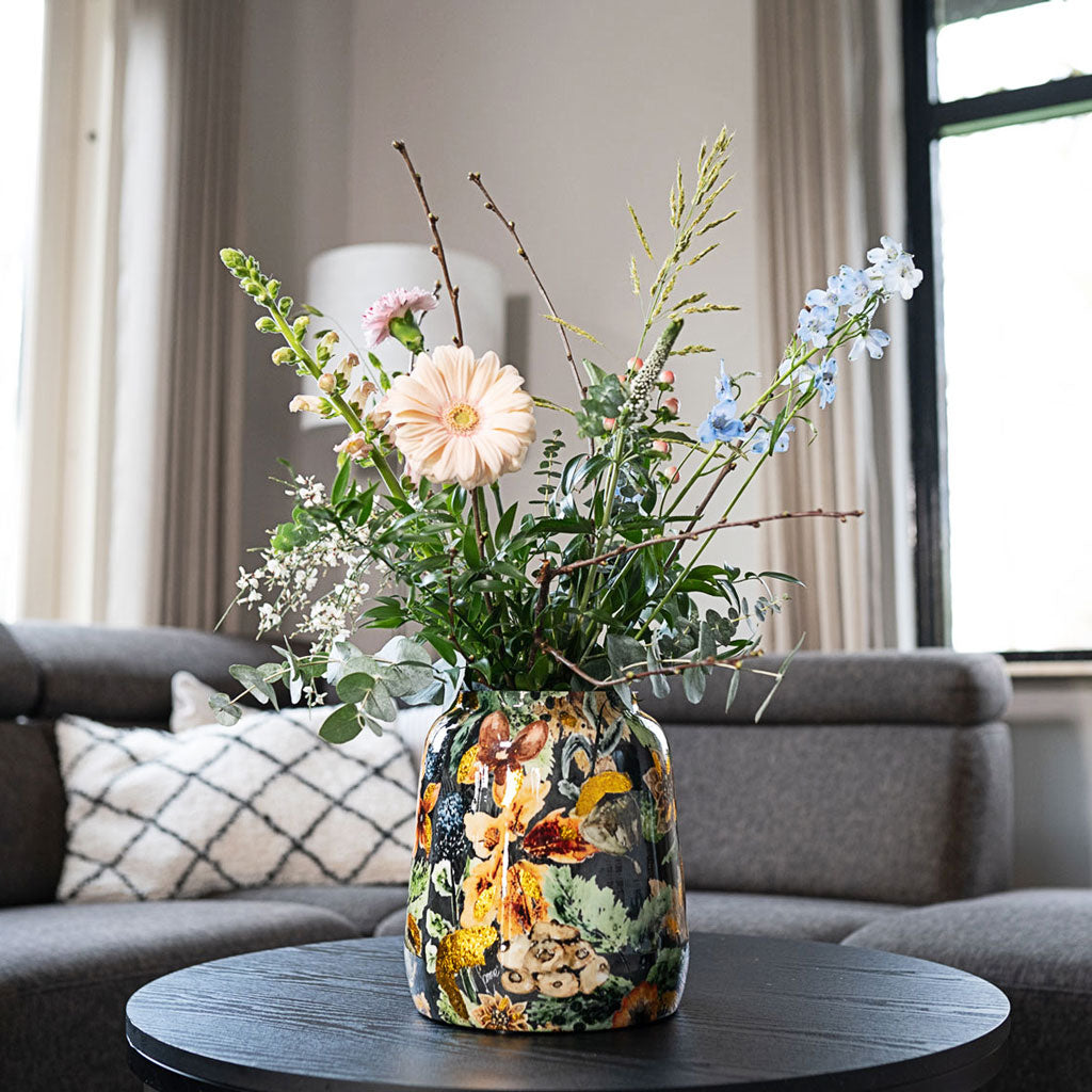 Lammie Planter - Berry Blue & Spring Flowers