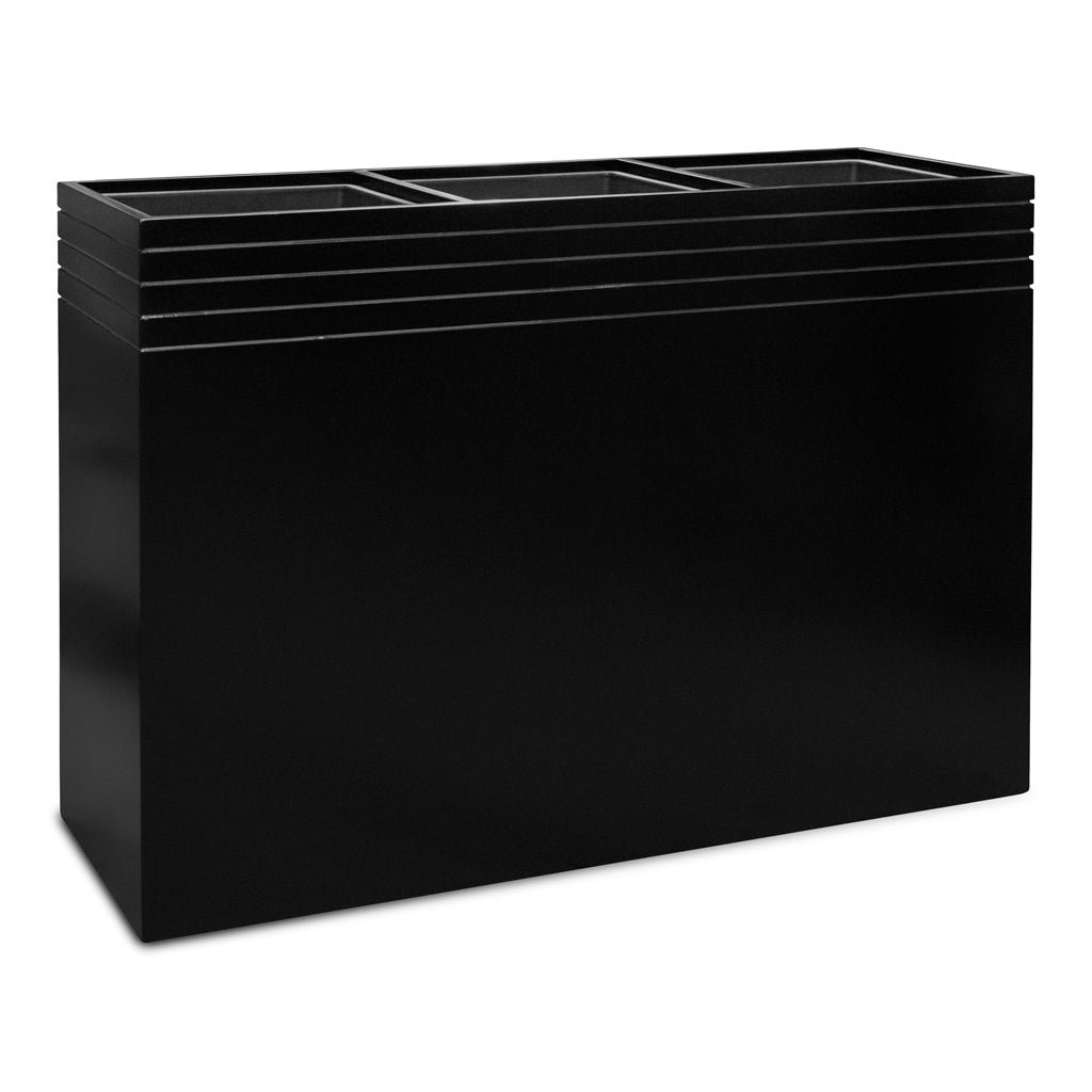 Line-Up Rectangle Planter - Matt Black - 110x38x75cm