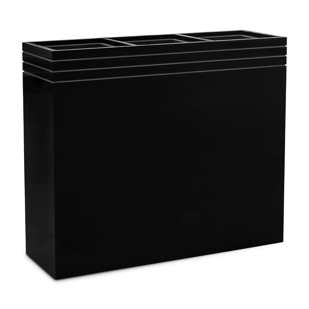 Line-Up Rectangle Planter - Matt Black - 88x30x75cm