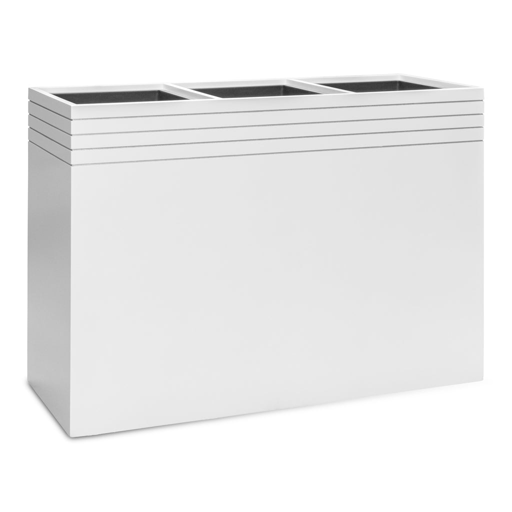 Line-Up Rectangle Planter - Matt White - 110x38x75cm