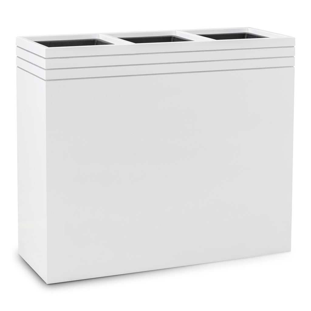 Line-Up Rectangle Planter - Matt White - 88x30x75cm