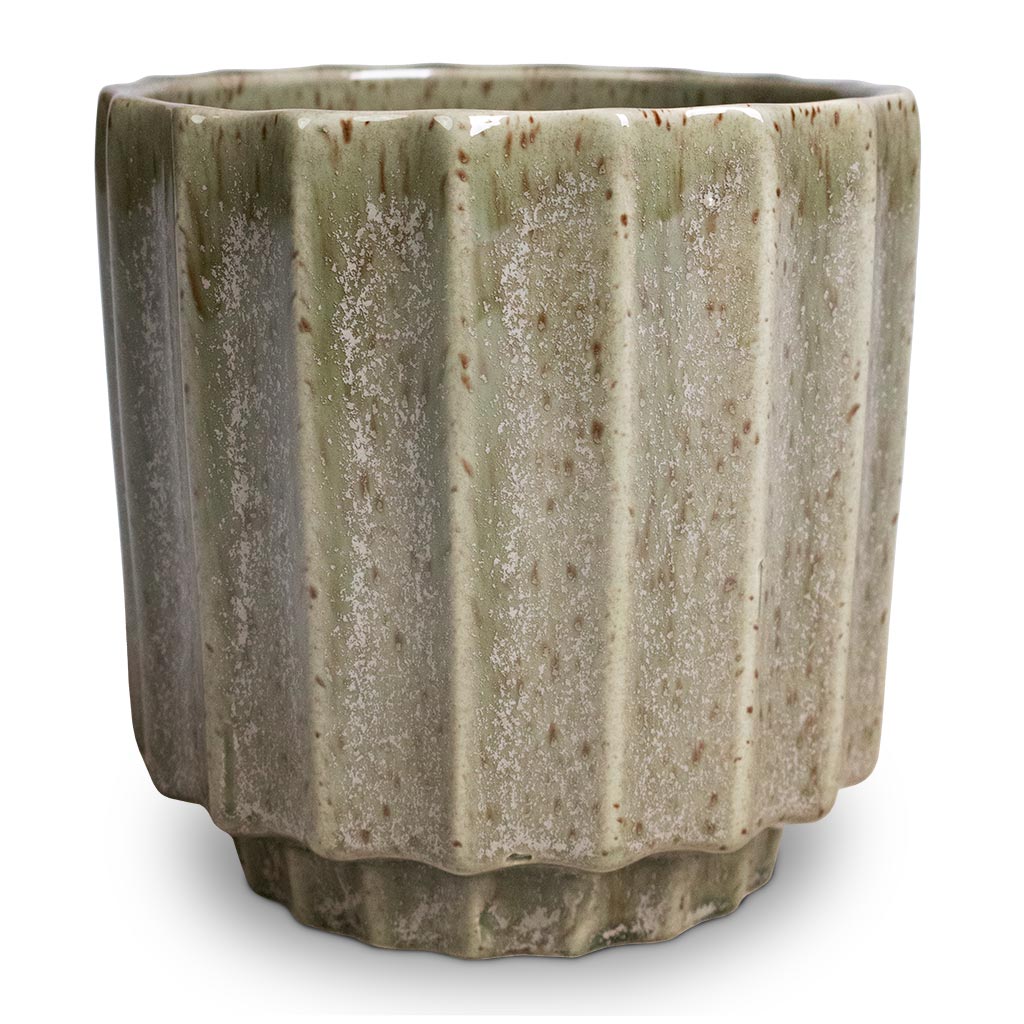 Lugano Scalloped Plant Pot - Green Small
