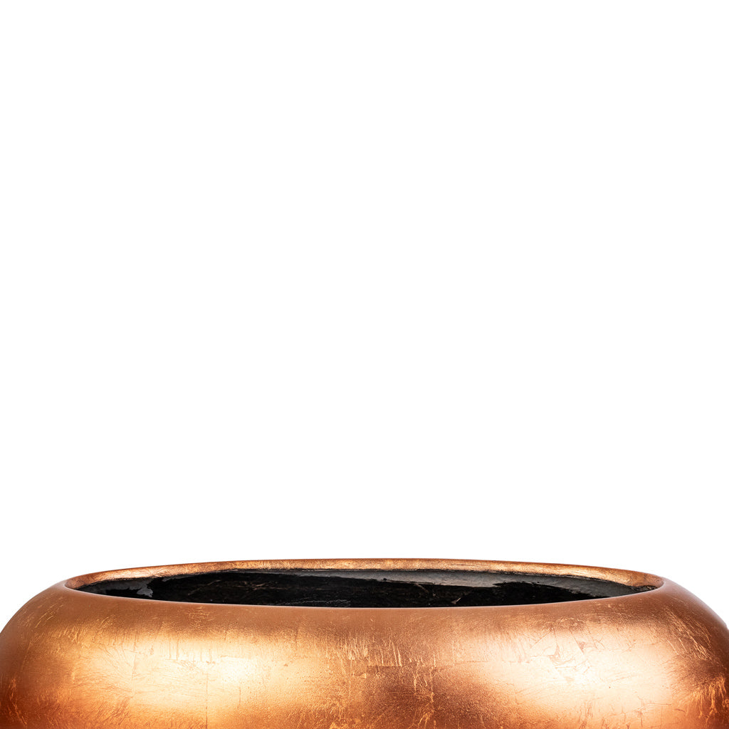 Metallic Boat Planter - Matt Copper - Opening