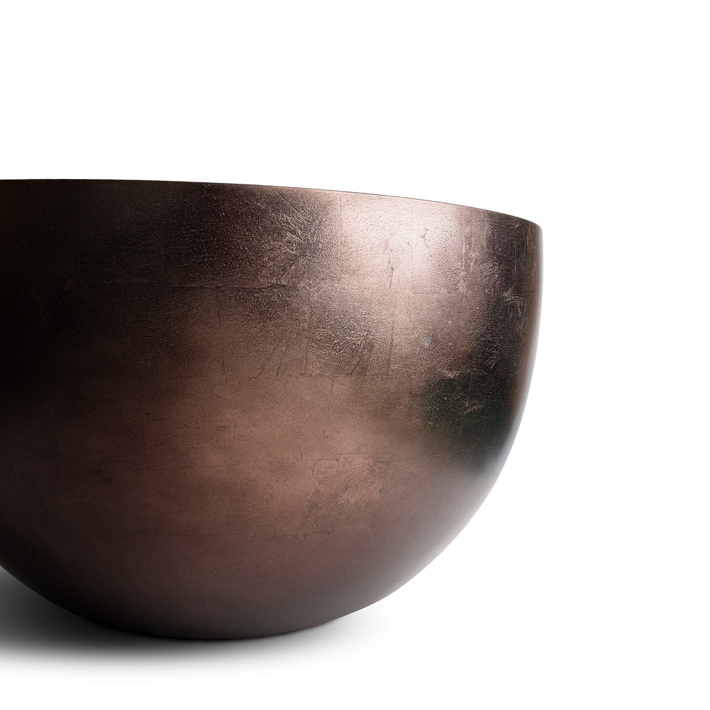 Metallic Plant Bowl - Matt Coffee - Edge