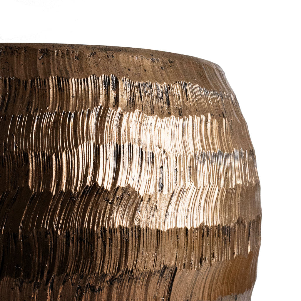 Opus Hammered Globe Planter - Gold - Surface