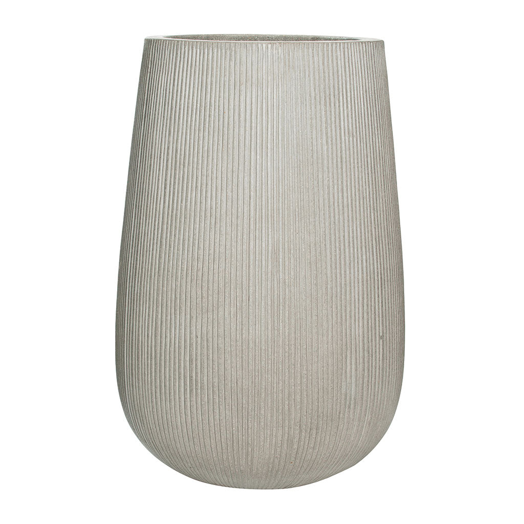 Patt High Plant Vase - Ridged Cement XL