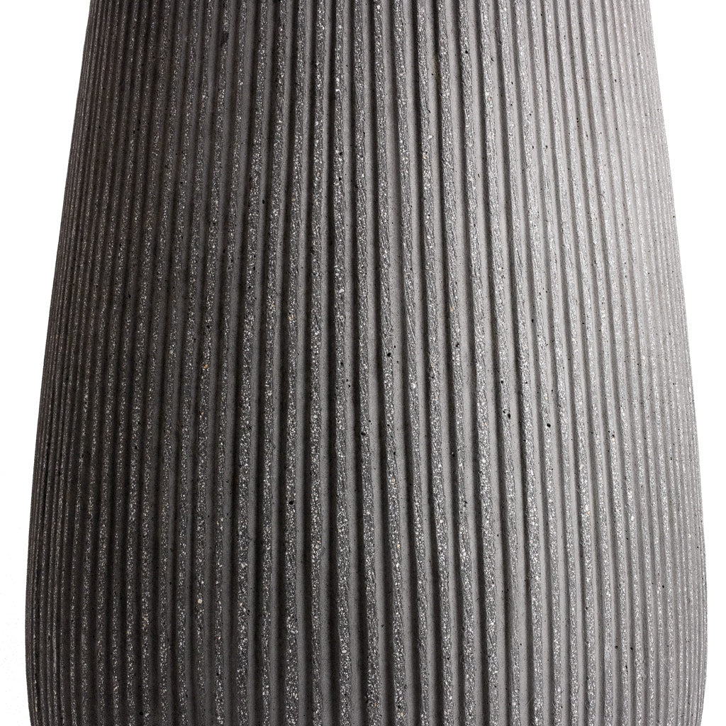 Patt High Plant Vase - Ridged Dark Grey 29 x 43cm