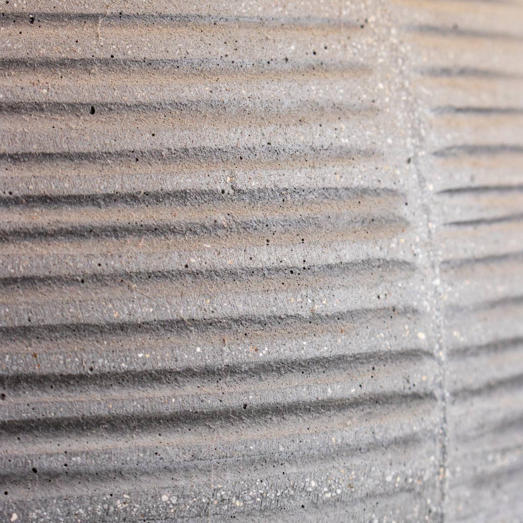 Patt High Ridged Planter Cement Close up