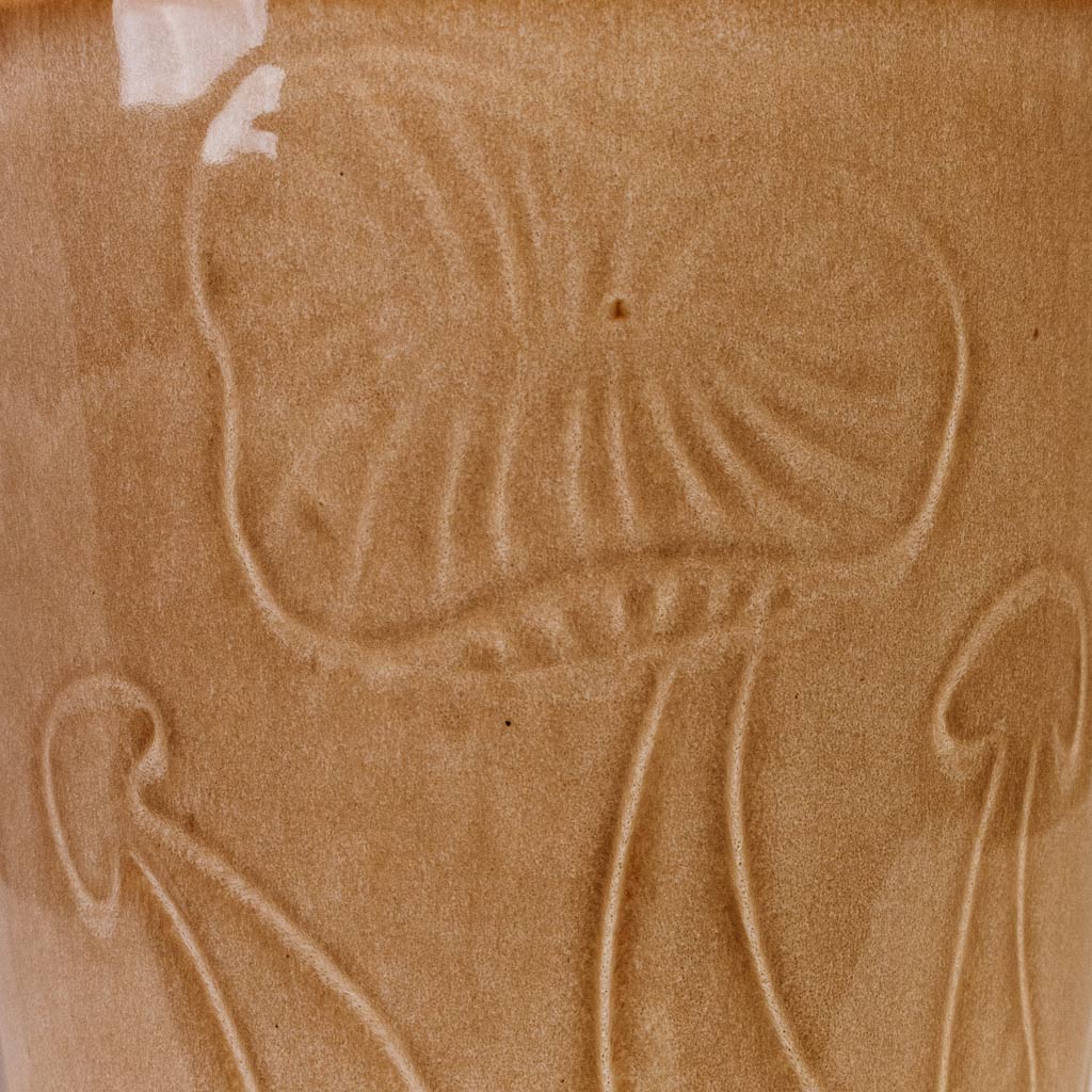 Porchini Glaze Pot Toasted Caramel Close up