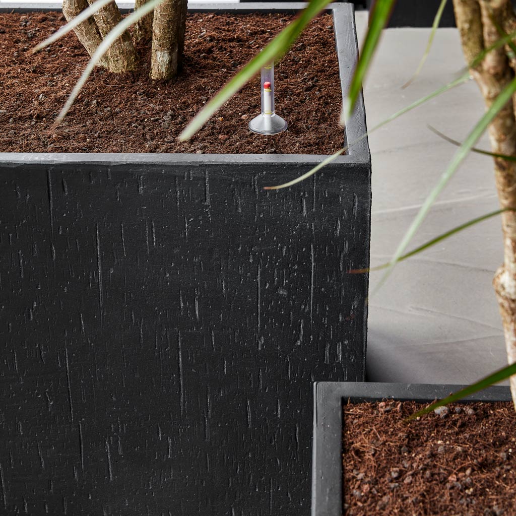 Raindrop Cube Planter - Anthracite Close Up