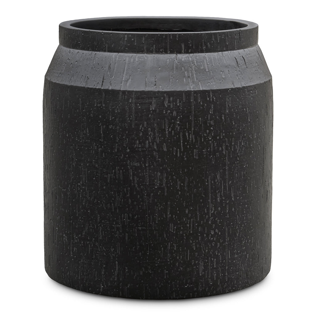 Raindrop Cylinder Jar Planter Anthracite 36x39cm