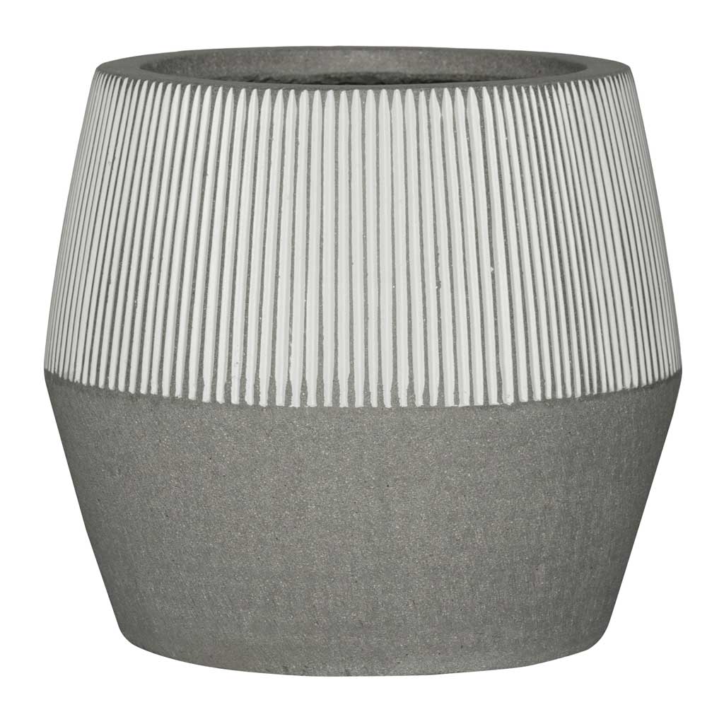 Ridged Harley Plant Pot - White Stripe