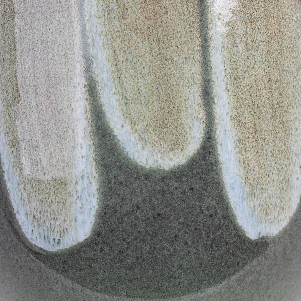 Rowe Glaze Pot Green Drip Close up