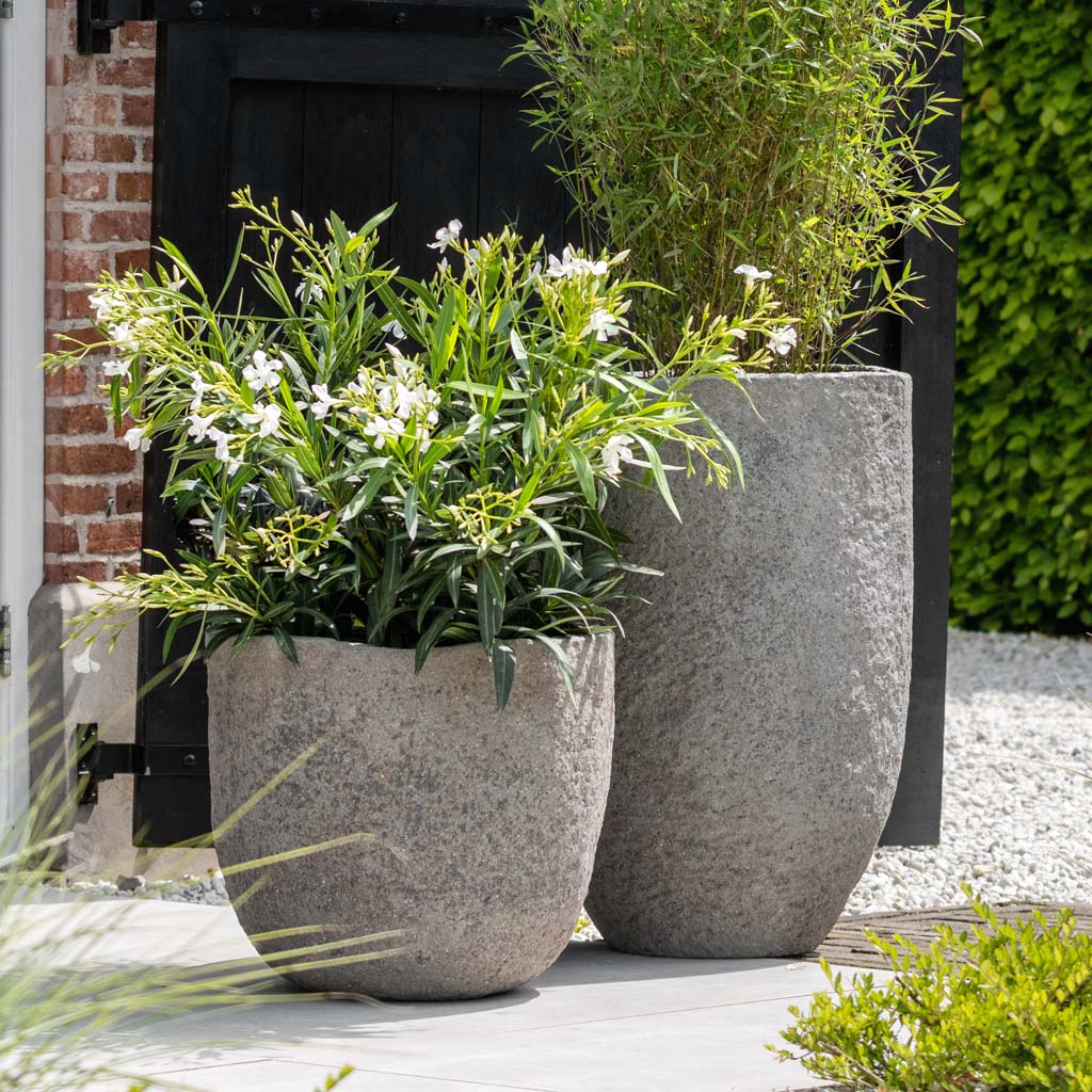Russell Mountain Planter Granite Grey & Garden Plants