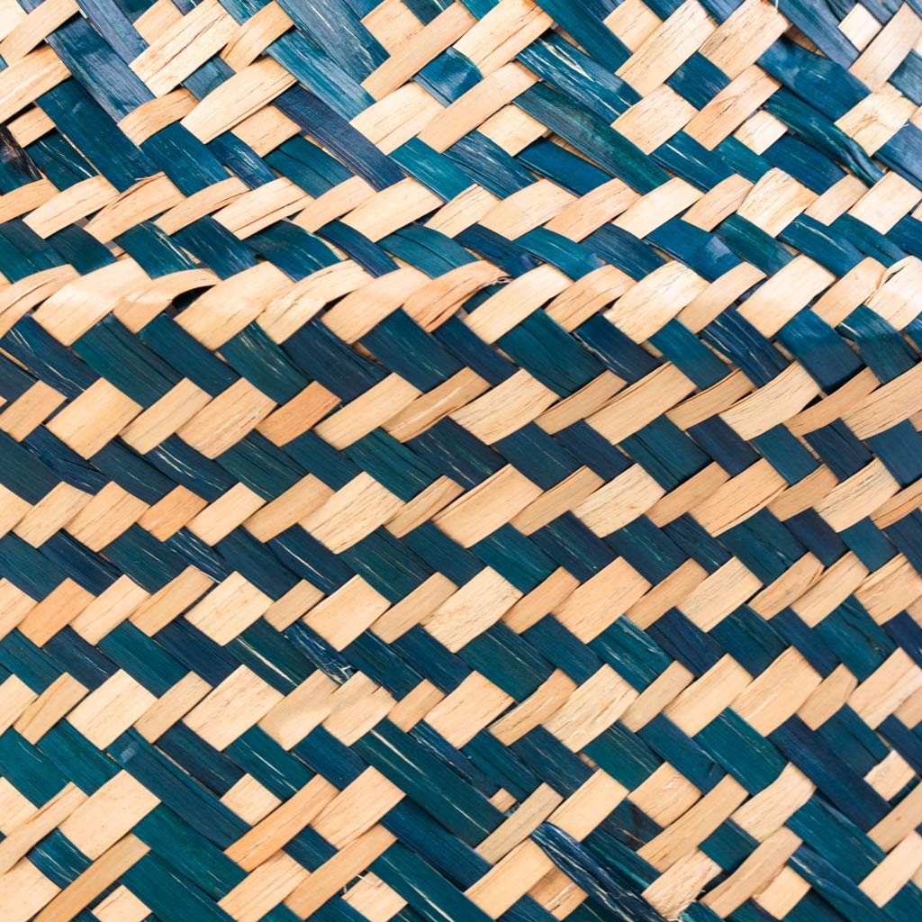 Seagrass Tribal Basket - Teal Lined - Weave