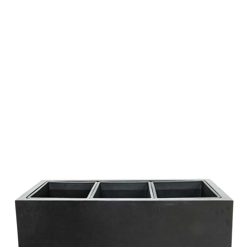 Solid Trough Planter - Dark Grey Top