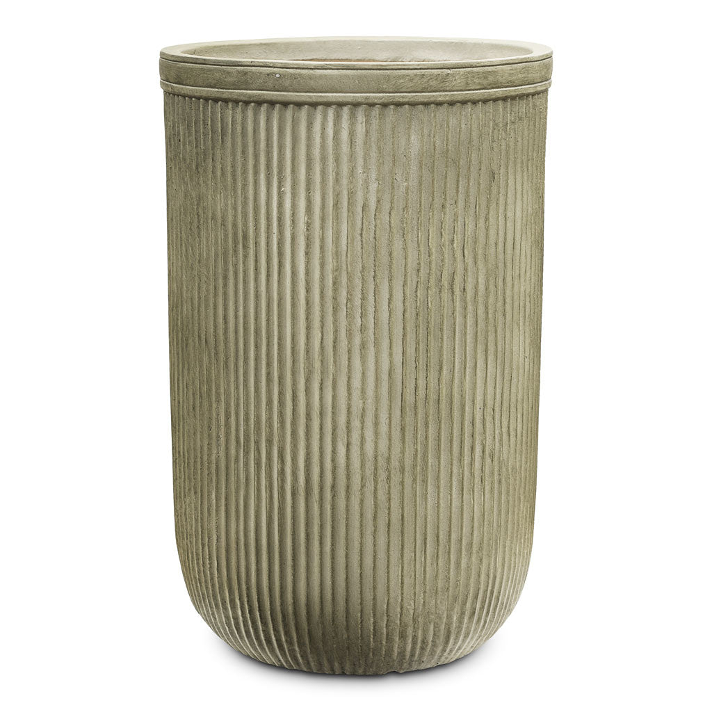 Vertical Rib Tall Planter Green 37x57cm