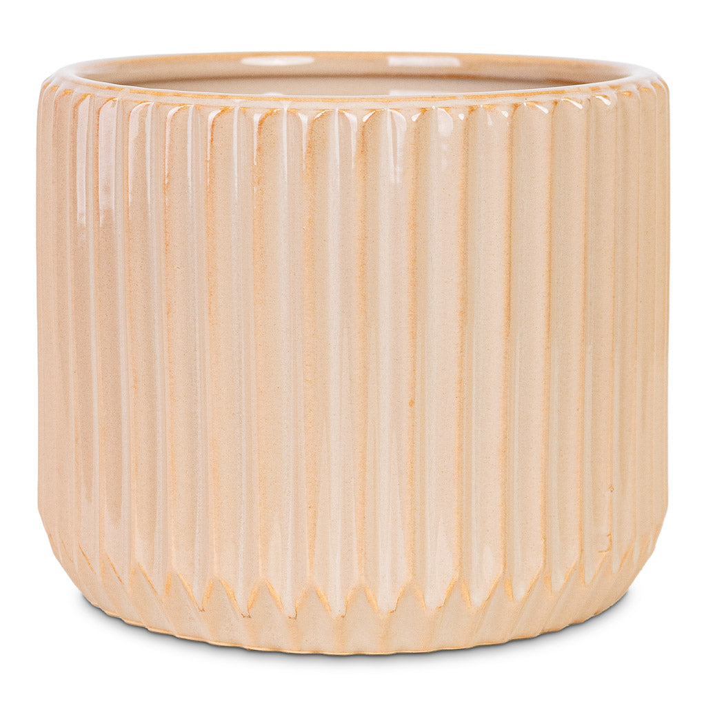 Willow Ribbed Pot Sepia 15x13cm plant pot