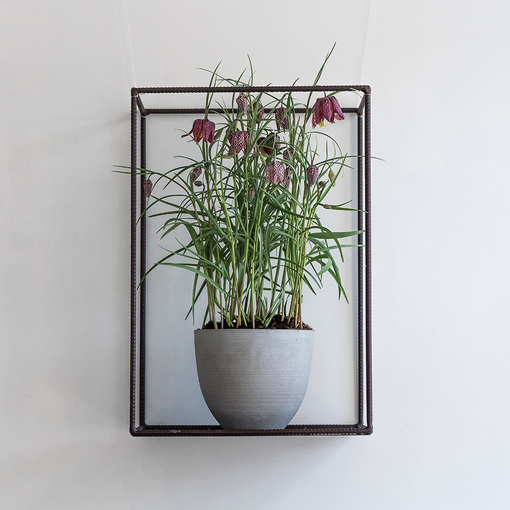 Coral Refined Planter Clouded Grey with Flowers Lifestyle