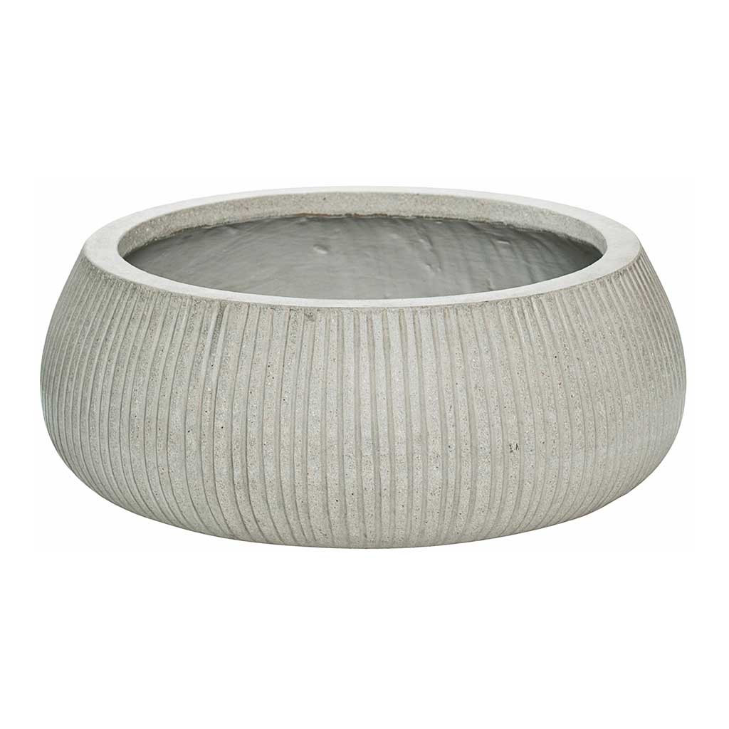 Eileen Plant Bowl Ridged Cement