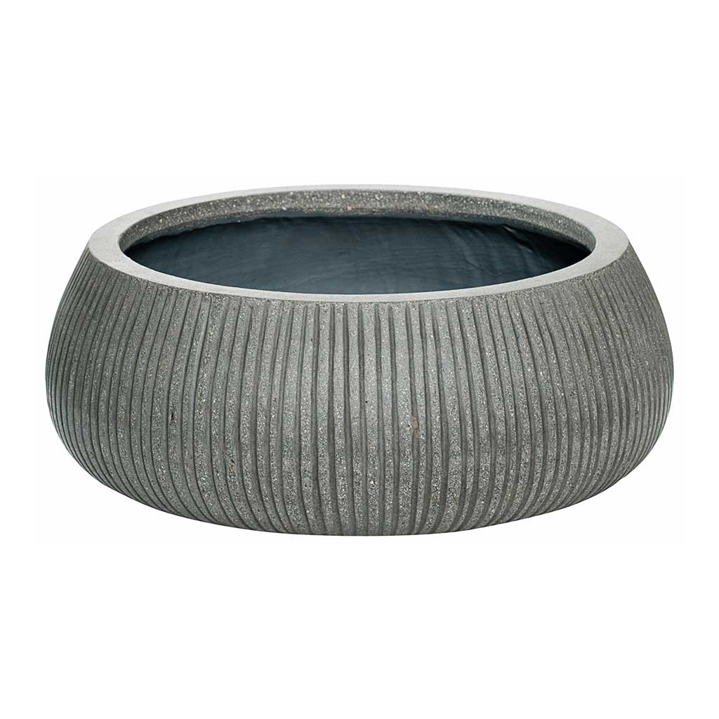 Eileen Plant Bowl Ridged Dark Grey