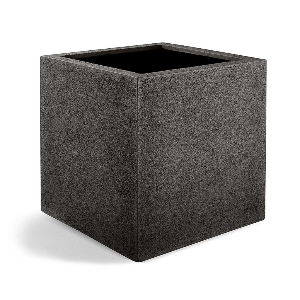 Grigio Cube Planter - Structured Dark Brown