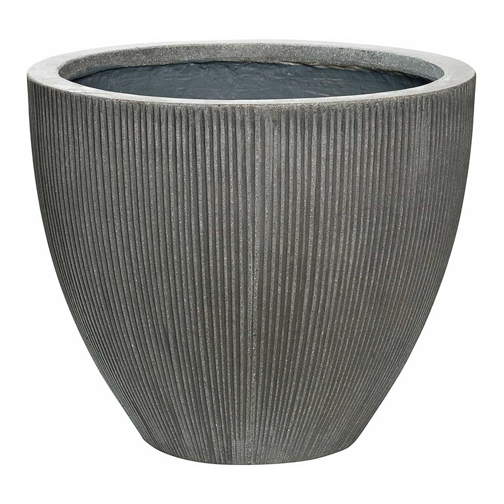 Jesslyn Plant Pot - Ridged Dark Grey