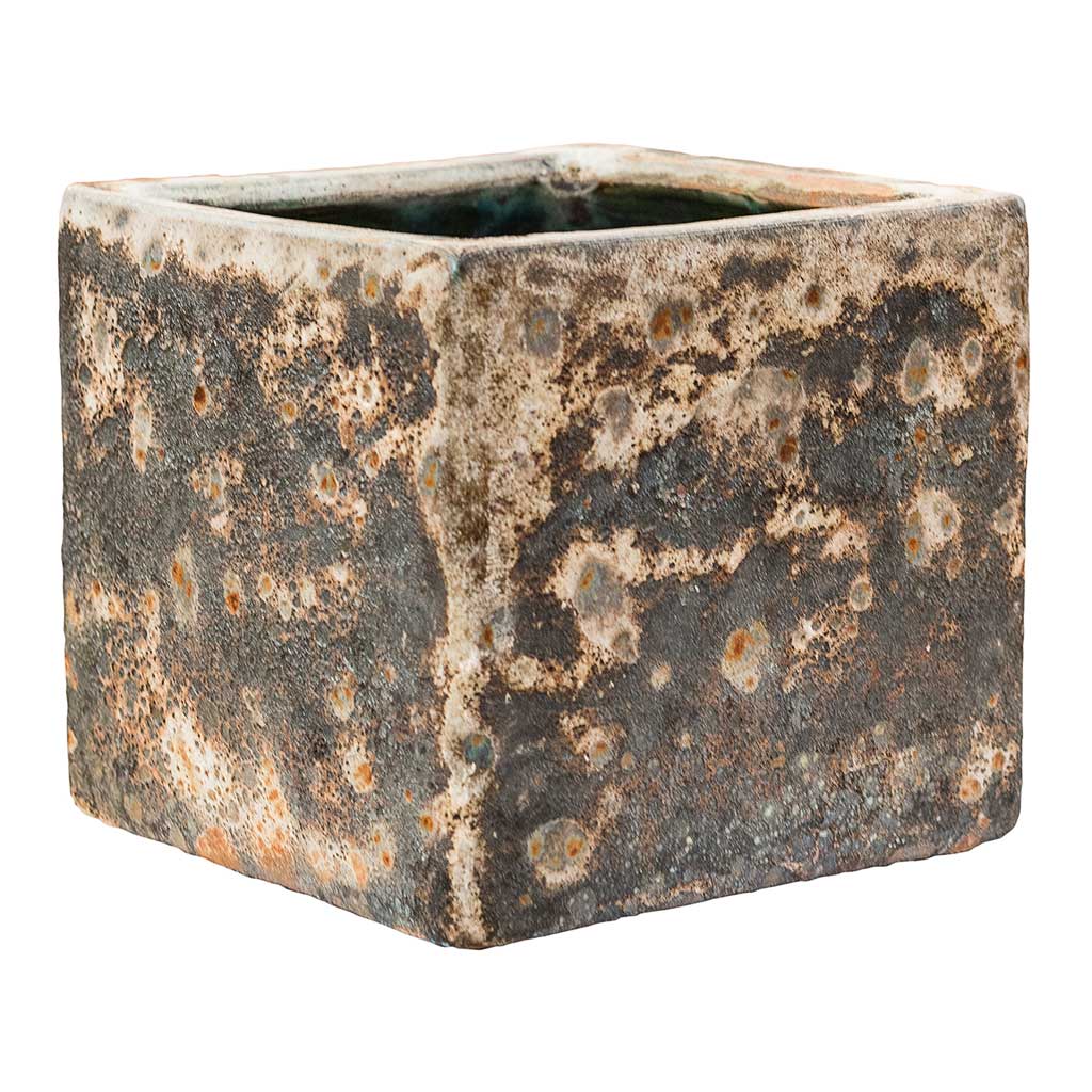 Lava Cube Relic Planter Rust