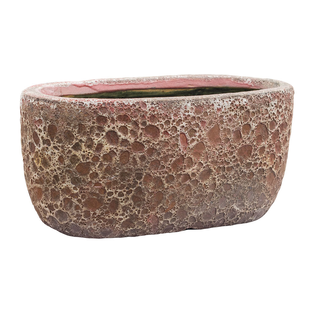 Lava Oval Relic Plant Bowl - Pink