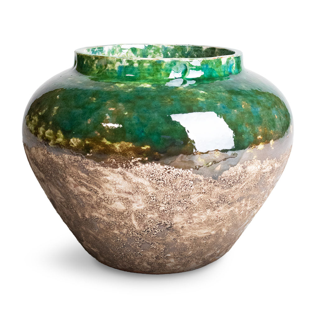 Lindy Jar Plant Pot - Black Green - 28 x 20cm