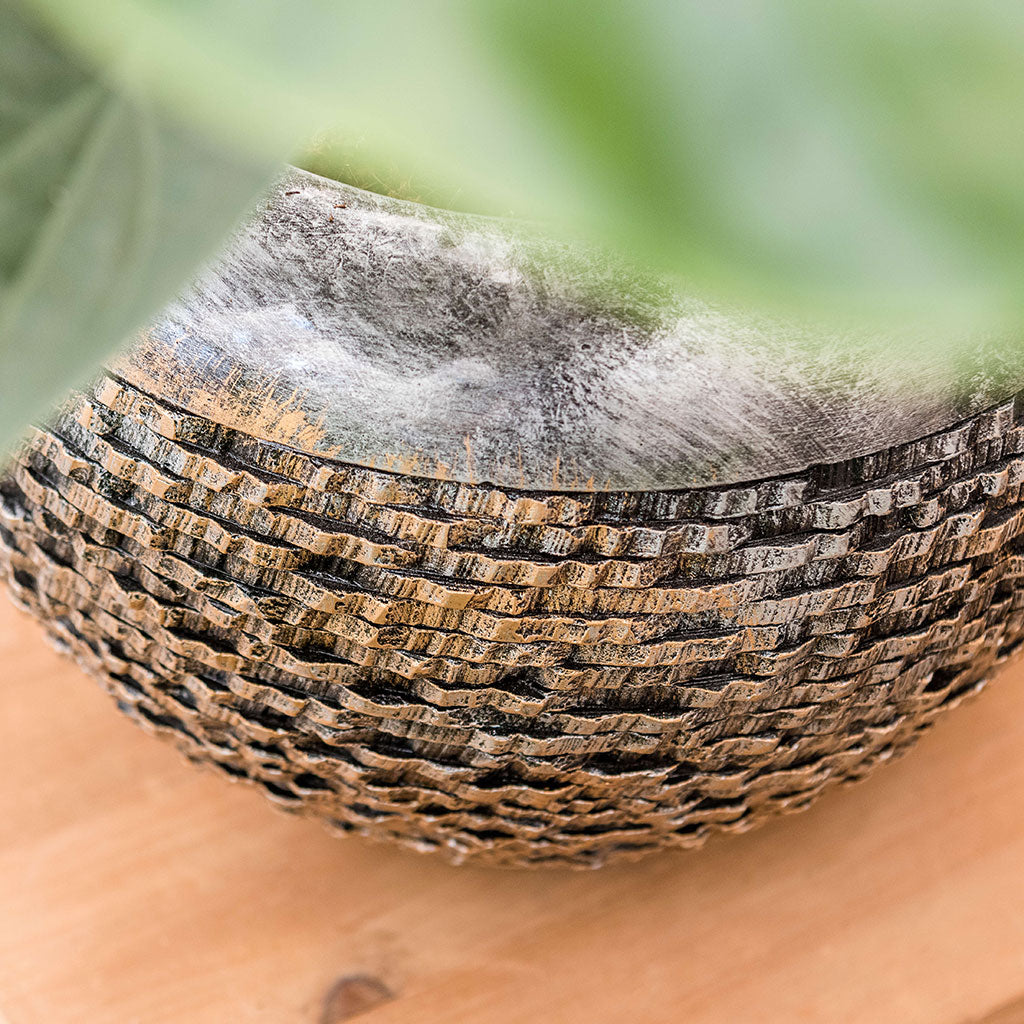 Luxe Lite Layer Globe Planter - Bronze above